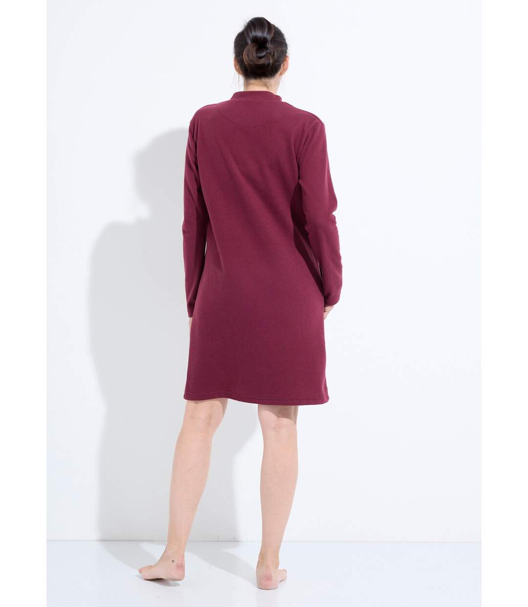 Peignoir boutonné court maille milano-2