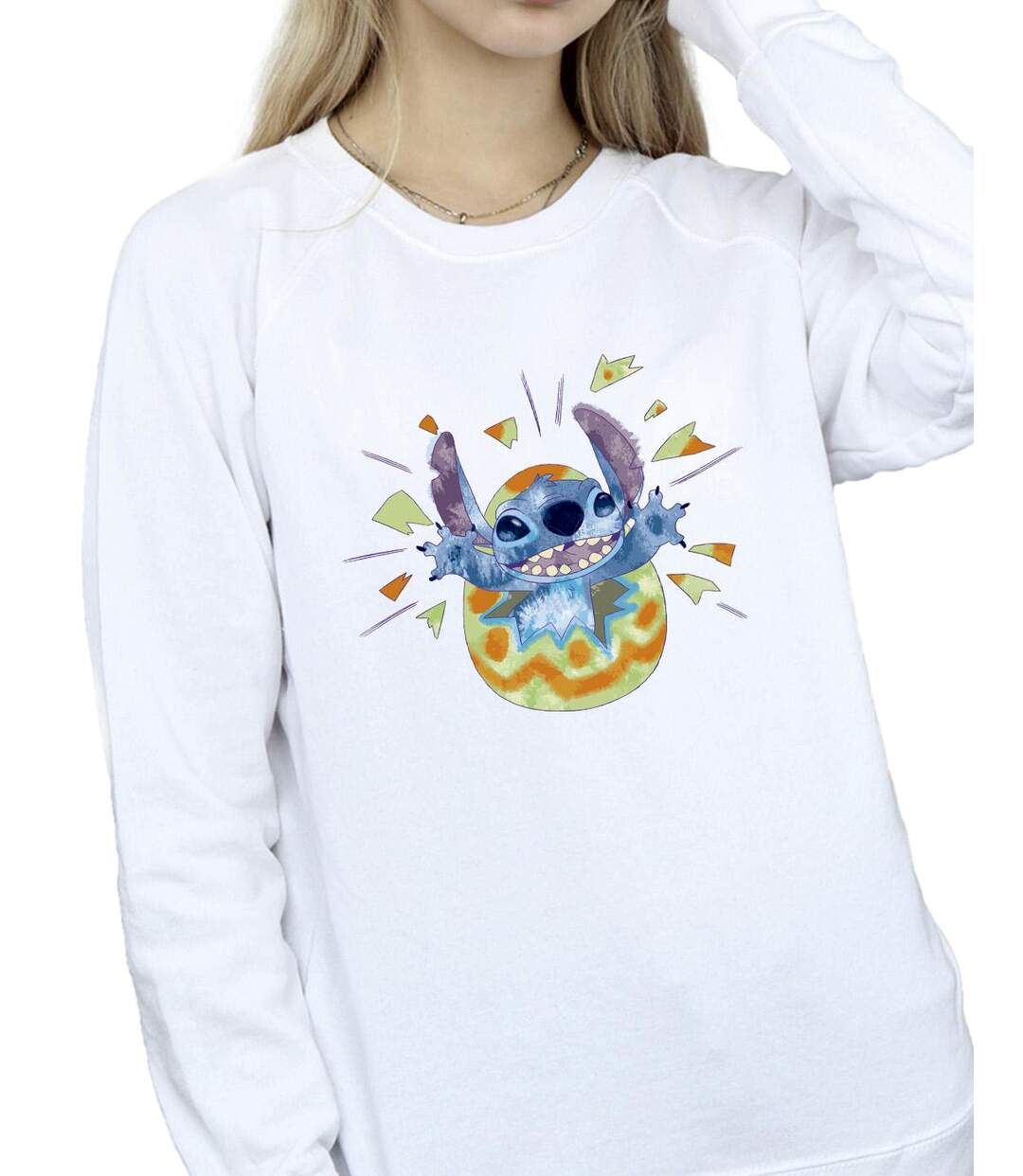 Disney Sweat-shirt Womens/Ladies Lilo & Stitch Cracking Egg (Blanc) - UTBI22944-3