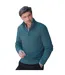 Pull À Col Zippé En Laine D'agneau Pour Hommes Turquoise Pâle WoolOvers-1
