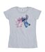 Disney T-shirt en coton Lilo & Stitch Kisses - Femmes/Ladies (Gris sportif) - UTBI25720-1
