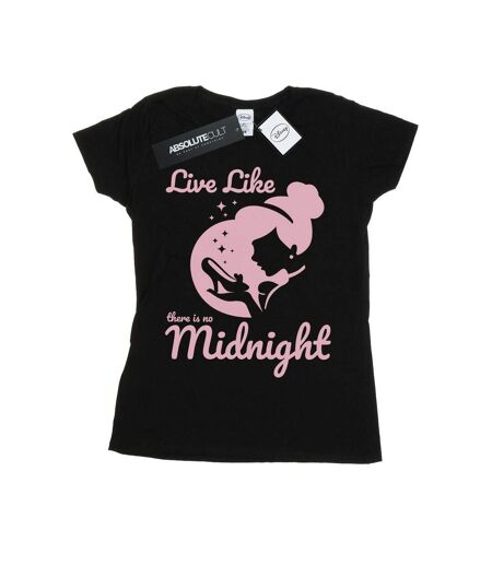 Disney Princess Womens/Ladies Cinderella No Midnight Cotton T-Shirt (Black)