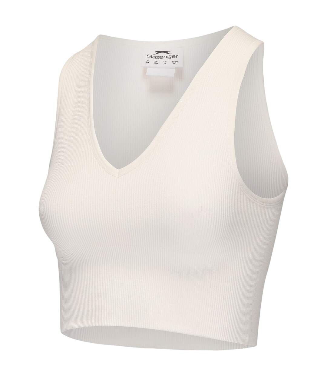 Pack Of 2  Womens/ladies V Neck Slim Crop Top  Chocolate Sugar Swizzle Slazenger-3