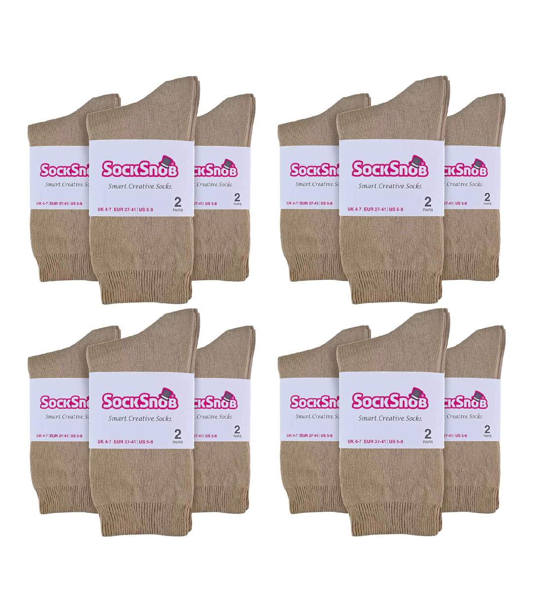 Sock Snob - 24 paires de chaussettes habillées en coton uni pour femme-2