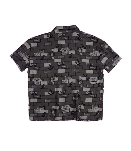 Unisex Adult Character Button-down Short-sleeved Shirt Charcoal Labyrinth