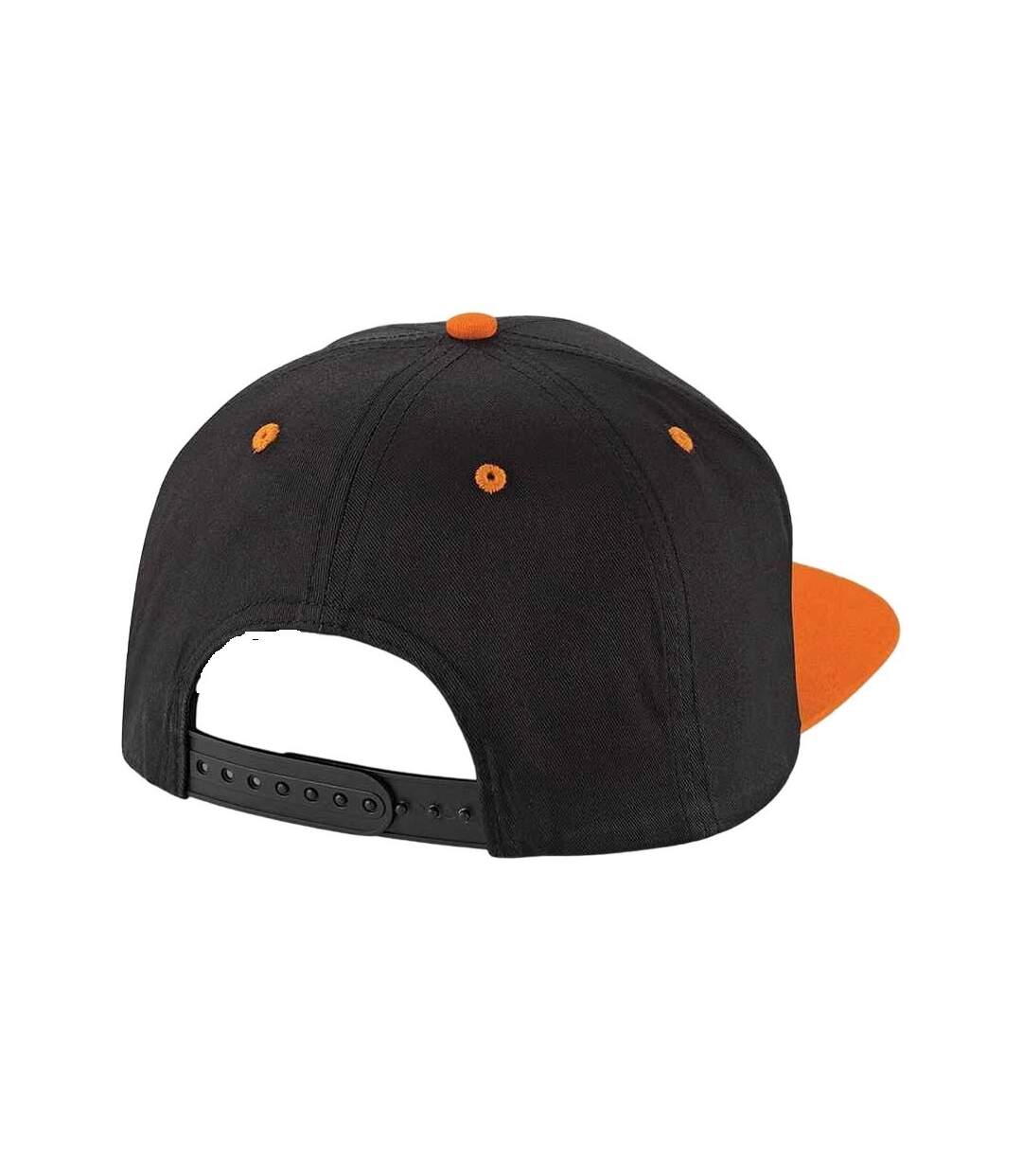 Contrast 5 Panel Snapback Cap Black Orange Beechfield-2