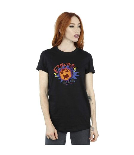 Disney Femme/Les femmes Big Hero 6 Baymax Hiro Angry Manga Cotton Boyfriend T-Shirt (Noir) - UTBI15763