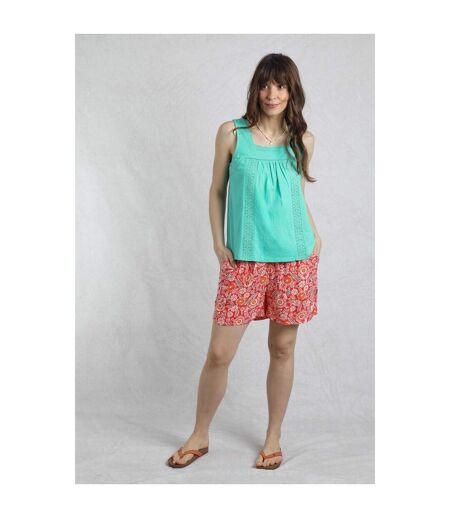 Womens/ladies chelle organic cotton square neck vest top aqua marine Weird Fish