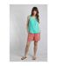 Womens/ladies chelle organic cotton square neck vest top aqua marine Weird Fish-3