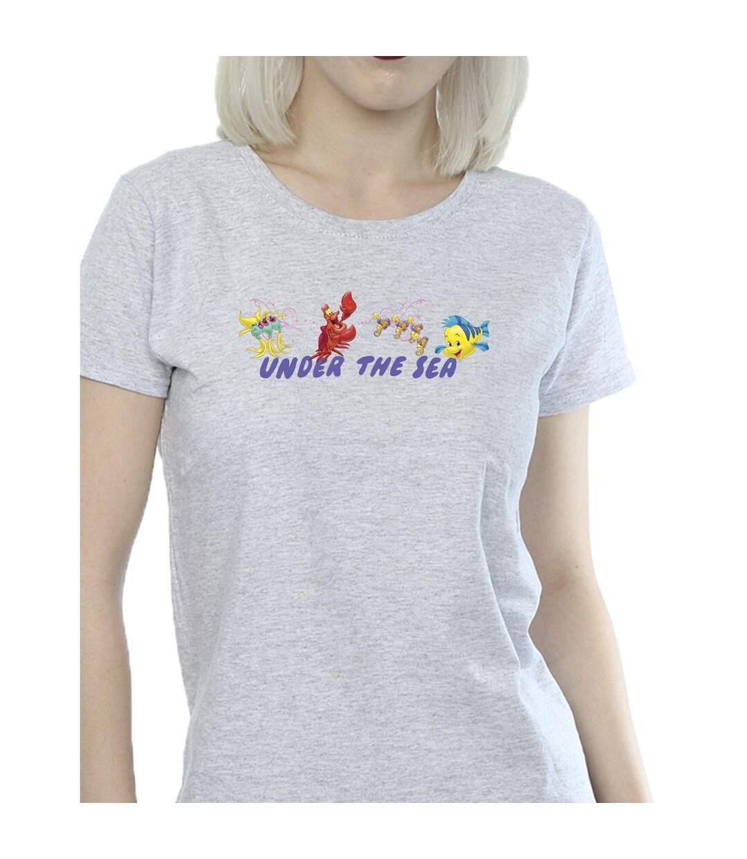 Disney T-shirt en coton Femme/Ladies The Little Mermaid Under The Sea (Gris sportif) - UTBI26455-3