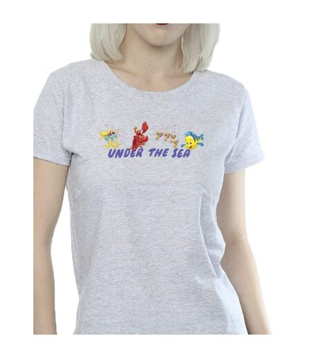 Disney T-shirt en coton Femme/Ladies The Little Mermaid Under The Sea (Gris sportif) - UTBI26455