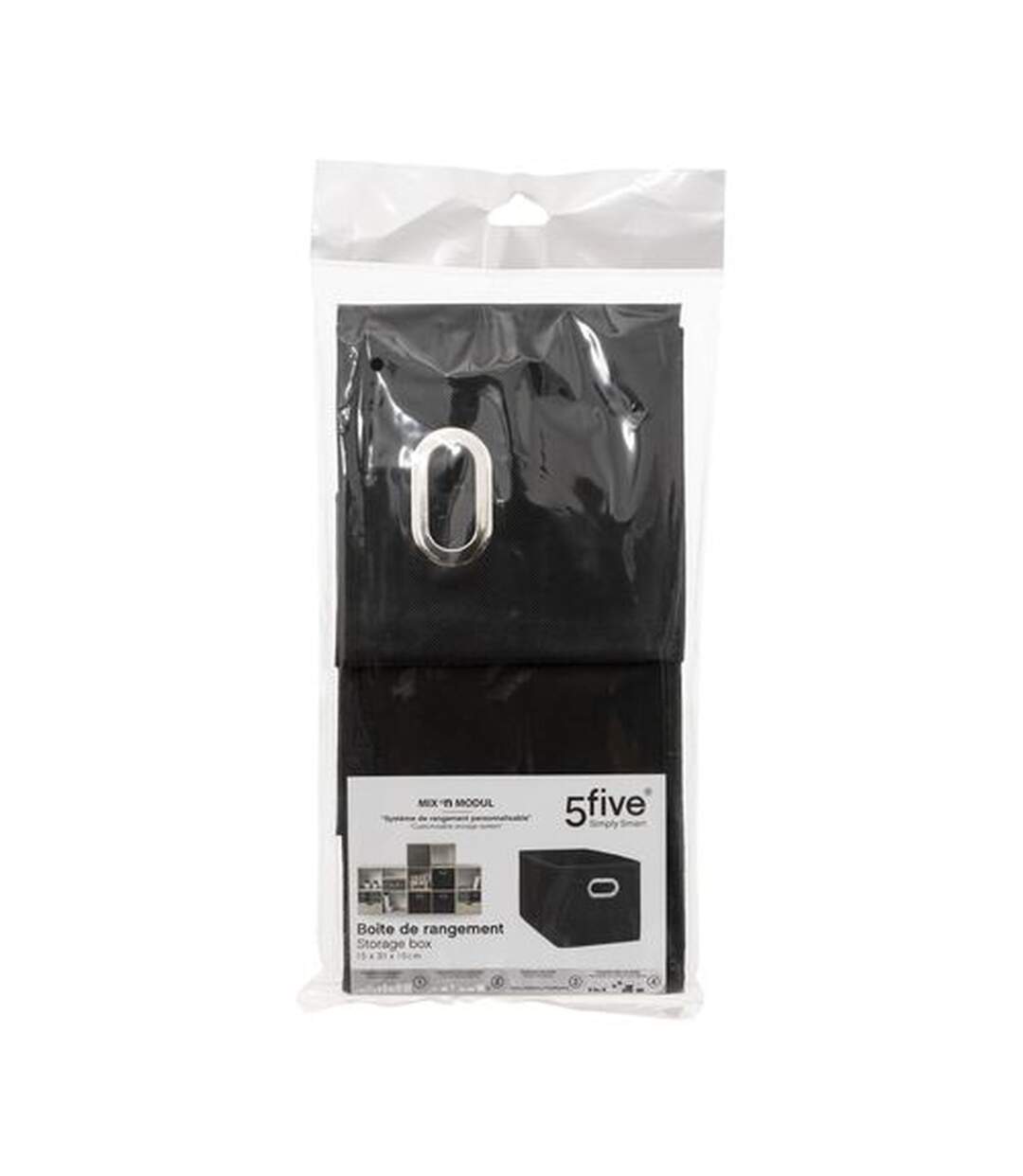 Lot de 2 Boites de rangement en tissu avec poignée-4