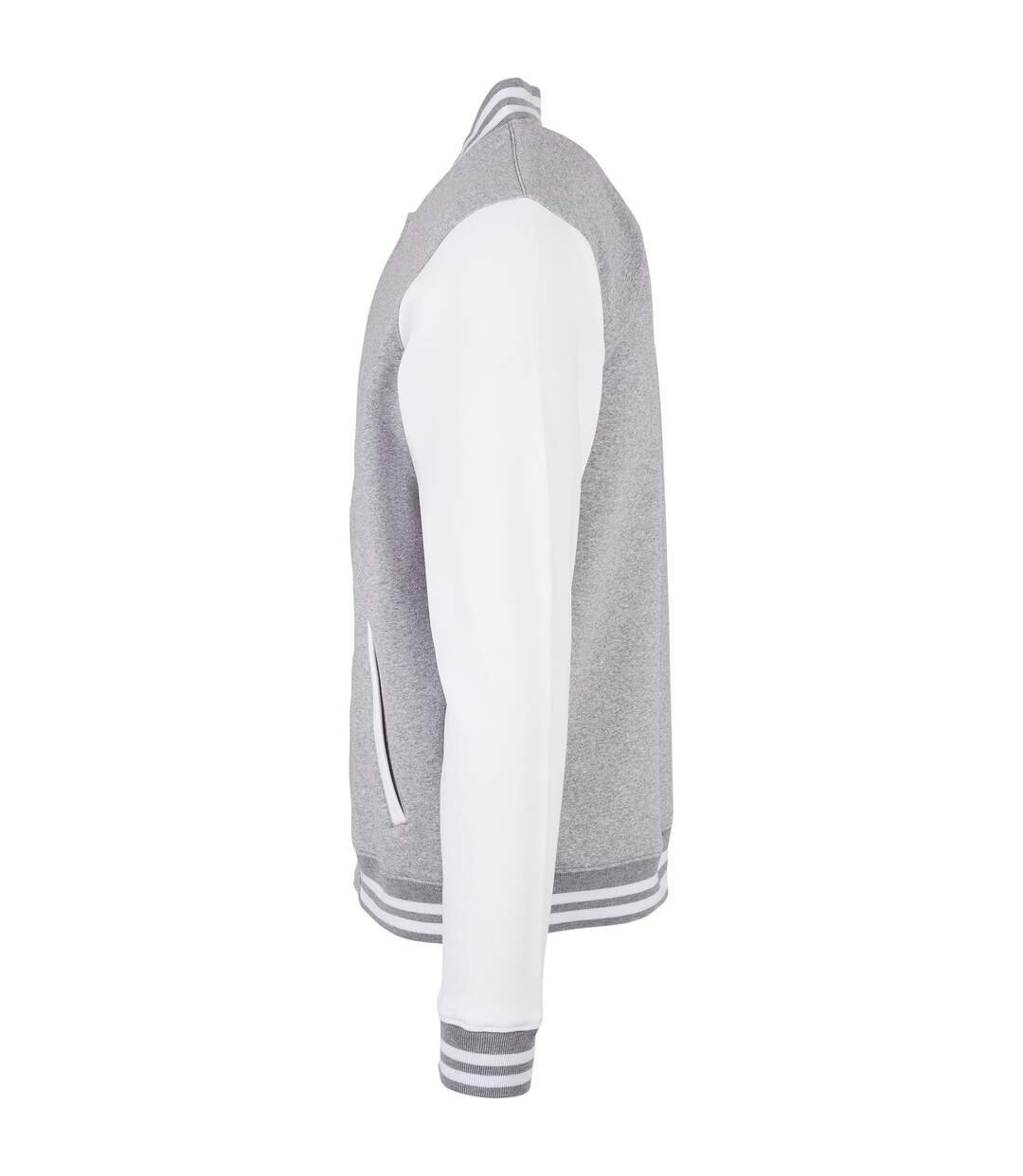 Blouson D'université Basic Homme Gris Chiné Blanc Build Your Brand-4