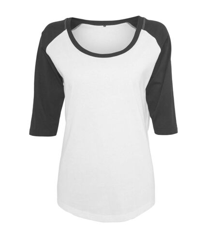 T-shirt bicolore pour femme - BY022 - blanc et noir