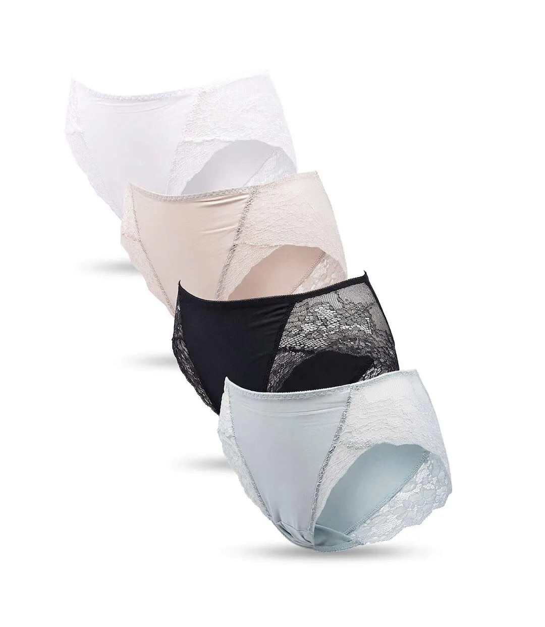 OZABI Pack de Culottes Femme Gainantes Dentelle Invisible – Lot de 4-1