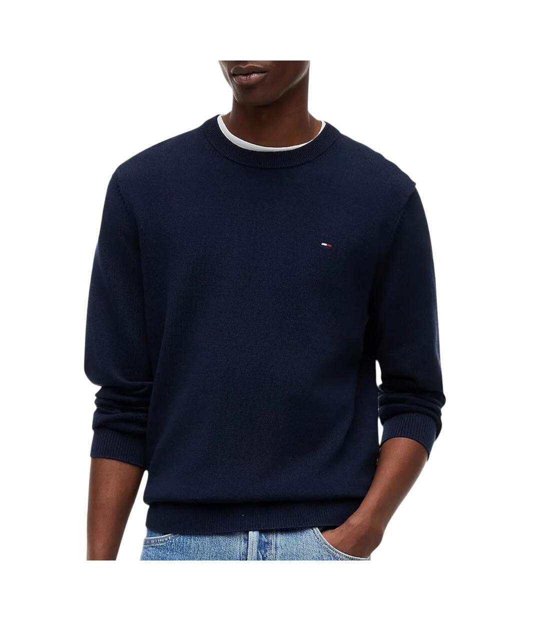 Pull marine homme tommy hilfiger tjm slim ess-1