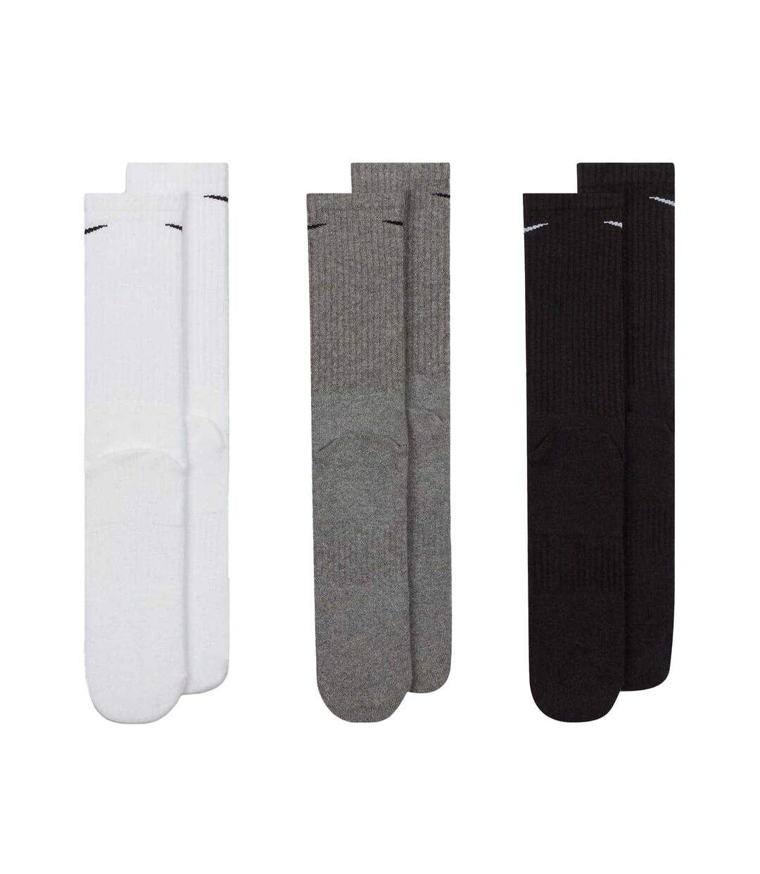 Pack Of 3  Unisex Adult Everyday Cushioned Crew Socks  Multicoloured Nike-2