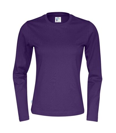 Womens/ladies long-sleeved t-shirt purple Cottover