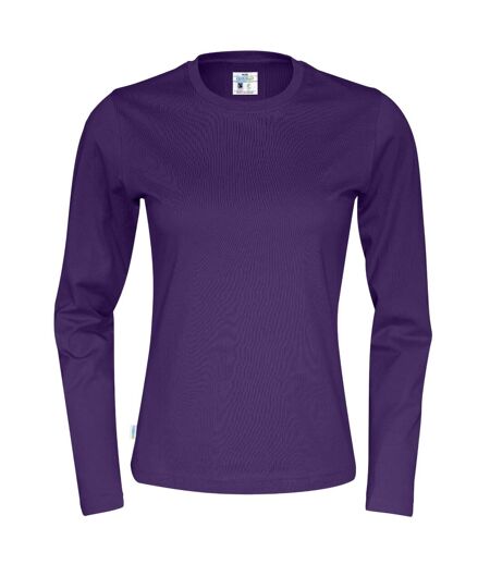 Womens/ladies long-sleeved t-shirt purple Cottover