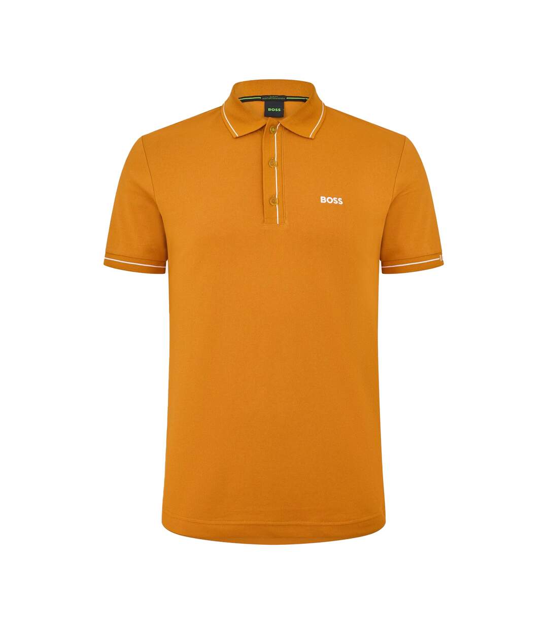 Mens Paddy Short-sleeved Polo Shirt Dark Yellow Boss-1
