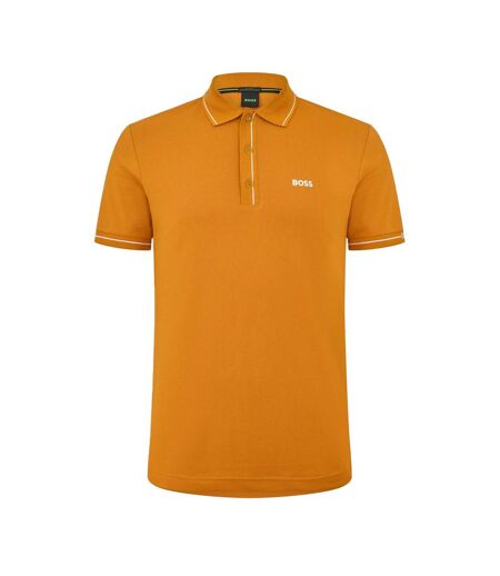 Mens Paddy Short-sleeved Polo Shirt Dark Yellow Boss