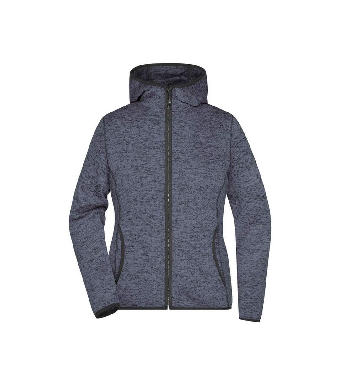 Sweat À Capuche Femme Noir Bleu Denim Chiné James And Nicholson-1