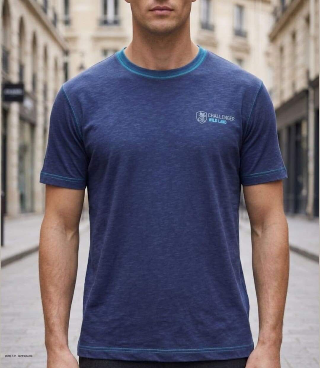 CHALLENGER SANCHO2 : Tee-shirt col rond en coton flammé pour un look texturé unique-1