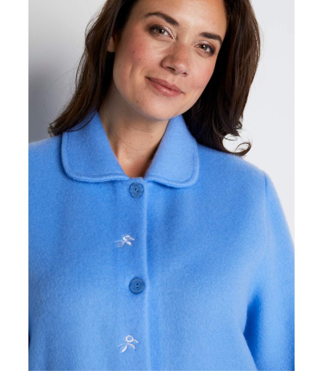 Peignoir robe de chambre brodé en Courtelle-3