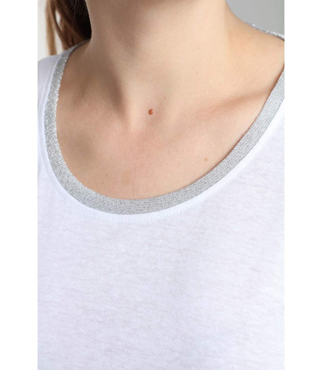 Tee Shirt Col Rond Lurex Manches Courtes Femme Tee Summer  | Gerard Pasquier Avec Col Rond | Gerard-5
