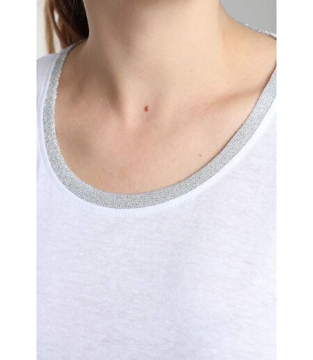 Tee Shirt Col Rond Lurex Manches Courtes Femme Tee Summer  | Gerard Pasquier Avec Col Rond | Gerard