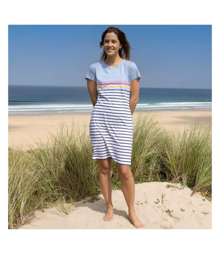 Robe T-shirt Motif/style Rayé Femme Ciel Lazy Jacks