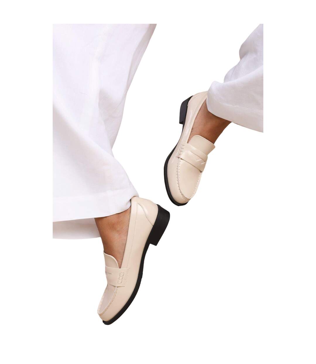 Mocassins Larges houston femme blanc cassé Where´s That From