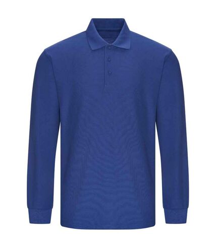 Mens pro piqué long-sleeved polo shirt royal blue PRO RTX