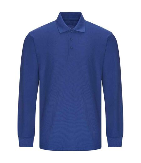 Mens pro piqué long-sleeved polo shirt royal blue PRO RTX