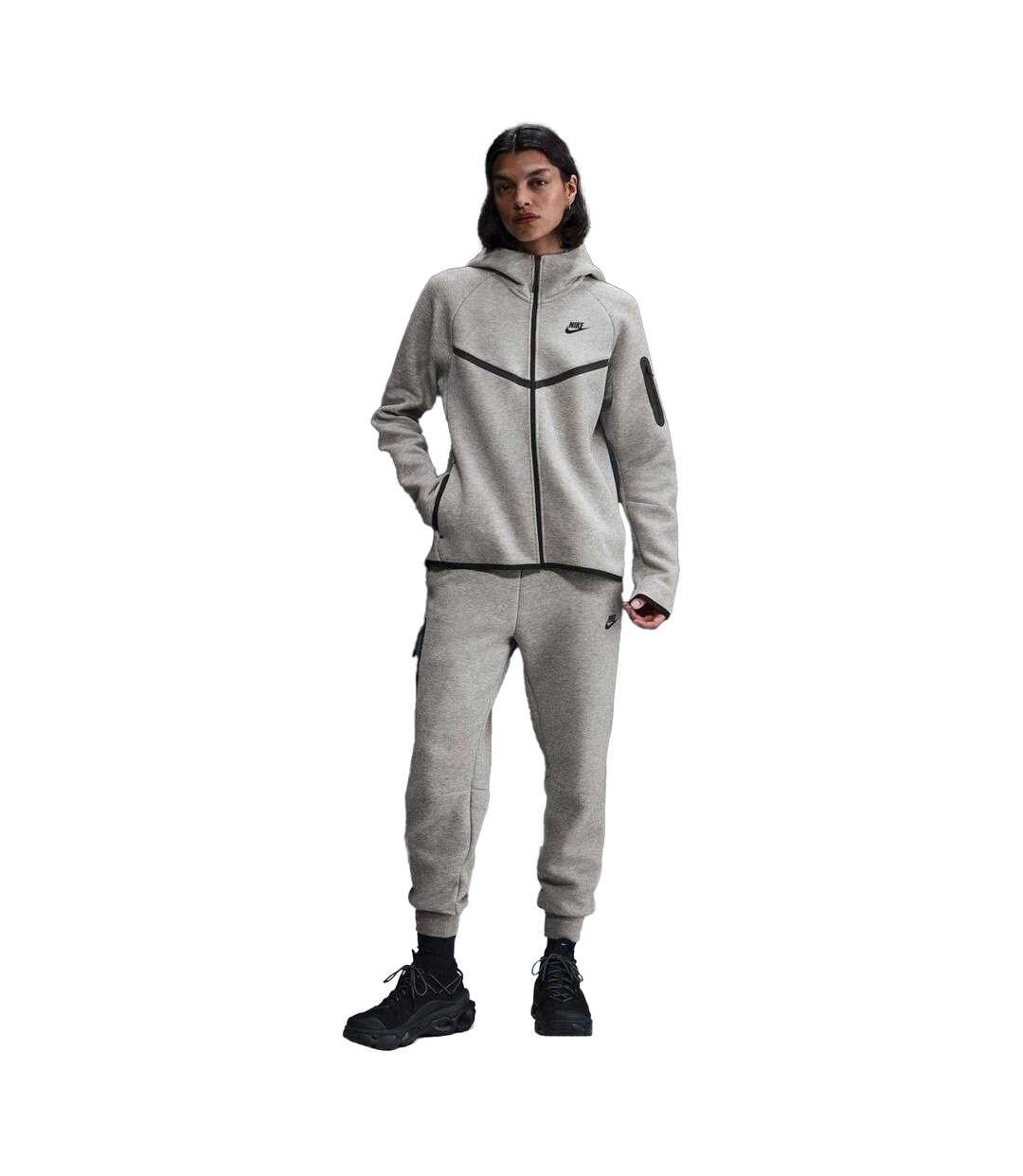 Veste À Capuche Windrunner Femme Gris Noir Nike-4