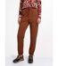 Pantalon large ceinture élastiquée maille crêpe unie-1
