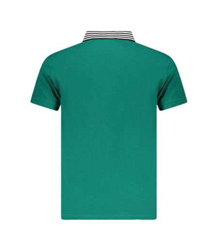 Unisex Adult Contrast Striped Striped Neckline Polo Shirt Green Cavalli Class