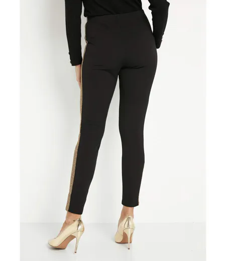 Legging taille élastiquée côtés brillants