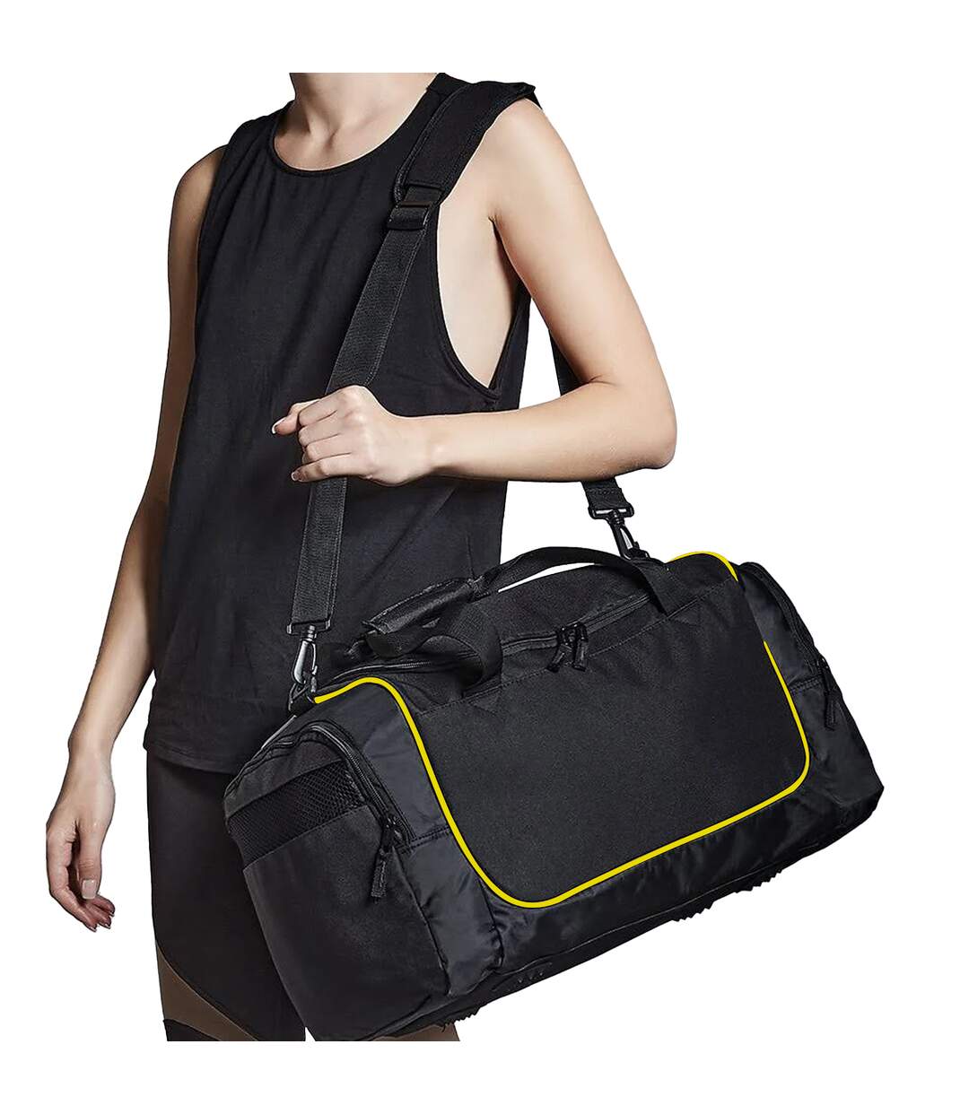 Teamwear Locker Bag One Size Black Yellow Quadra-2