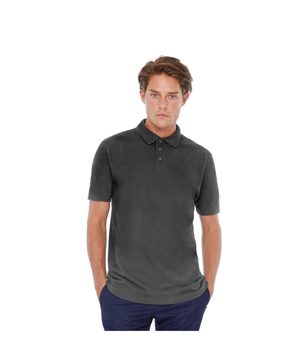 B&C Safran Mens Polo Shirt / Mens Short Sleeve Polo Shirts (Dark Grey) - UTBC103-2