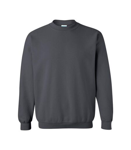 Unisex adult heavy blend crew neck sweatshirt charcoal Gildan
