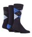 Glenmuir- Lot De 3 Chaussettes Homme Bambou Losanges Respirantes Élégantes-1