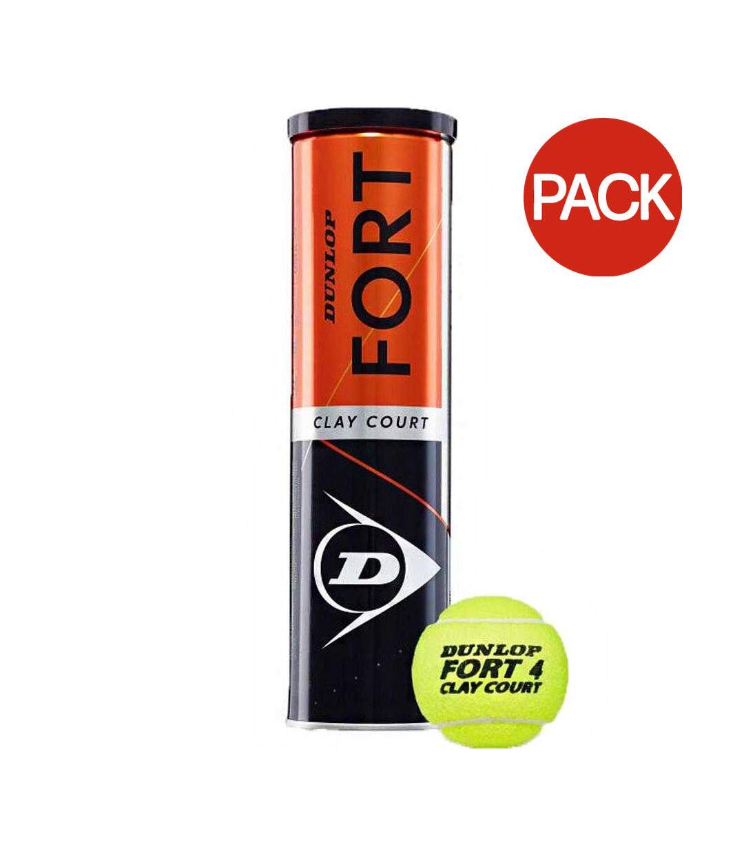 Pack Of 4  Fort Clay Court Tennis Balls  One Size Green Dunlop-1