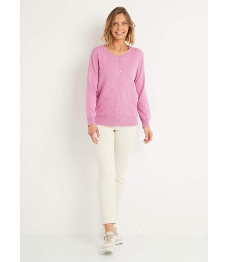 Gilet cardigan uni boutonné modal mélangé