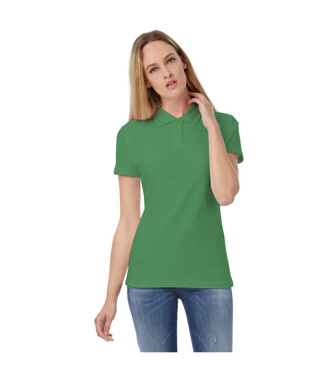 Polo Uni À Manches Courtes Femme Vert Tendre B&C-1