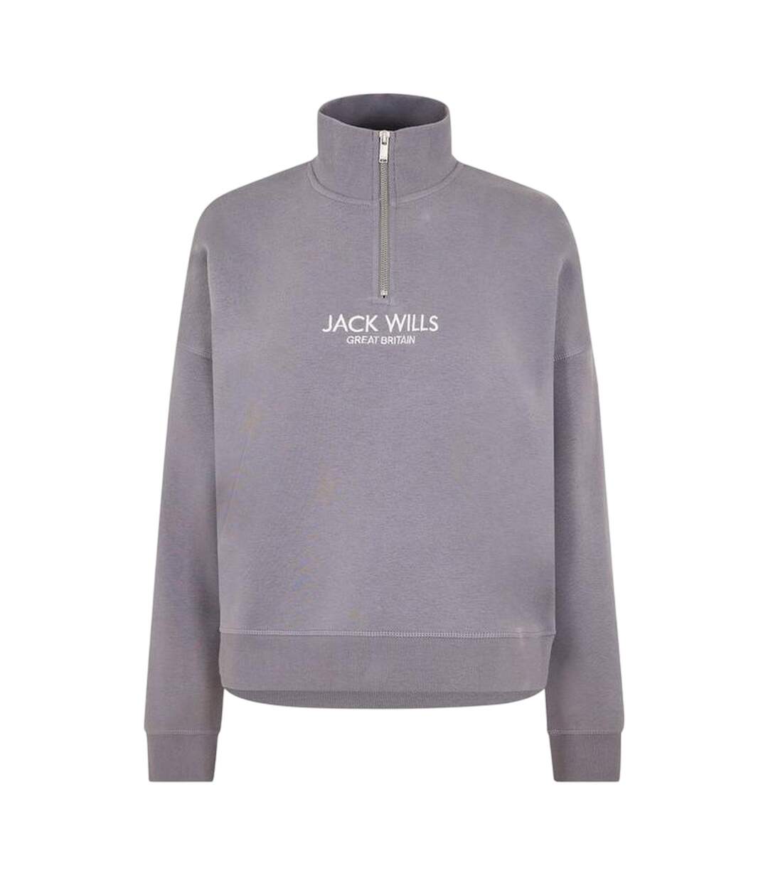 Womens/ladies Honeylane Half Zip Sweatshirt Dusky Blue Jack Wills-2