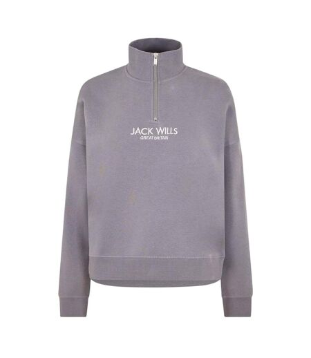 Womens/ladies Honeylane Half Zip Sweatshirt Dusky Blue Jack Wills