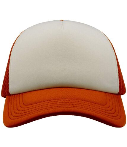 Atlantis - Casquette trucker RAPPER - Adulte (Blanc / Vert sombre / Orange) - UTAB613