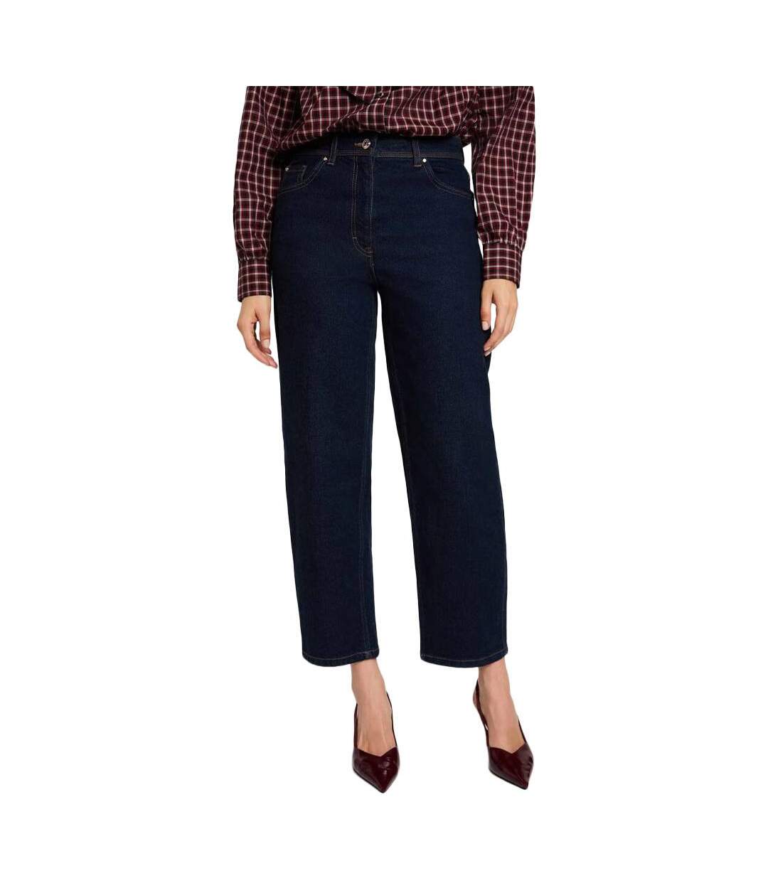 Jean droit bleu brut femme morgan popli-1