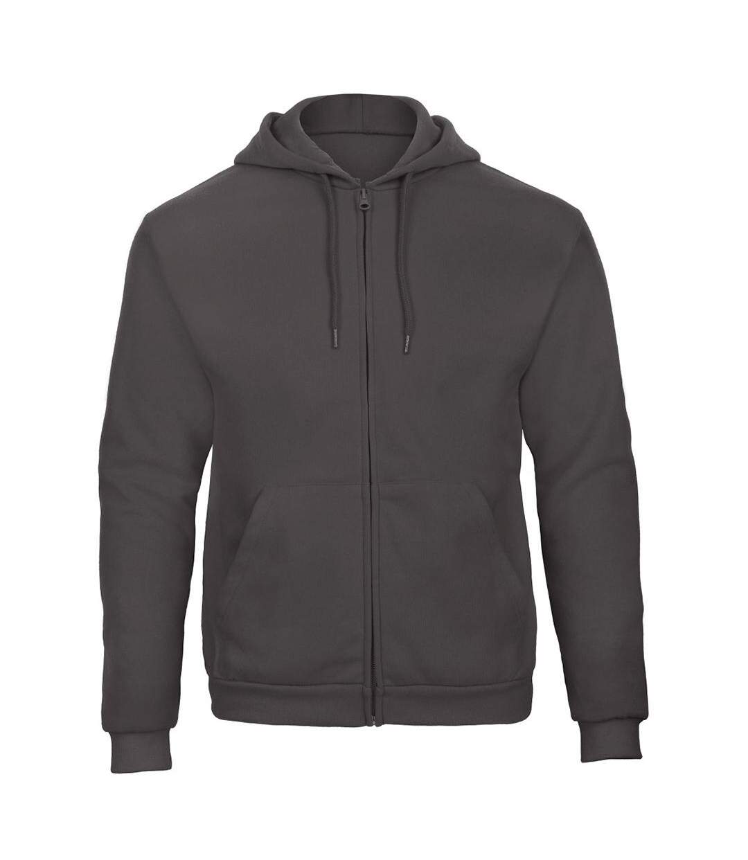 Sweat À Capuche Et Fermeture Zippée Adulte Unisexe Anthracite B&C-1