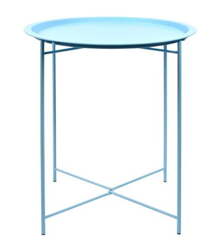 Table d'appoint en acier nuances de bleu